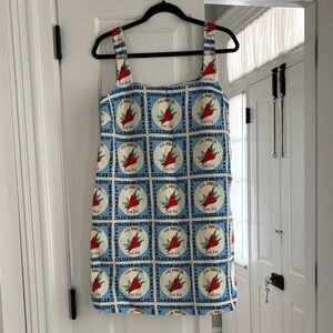 RHODE Blue and Red Graphic Mini Dress